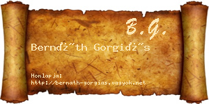 Bernáth Gorgiás névjegykártya